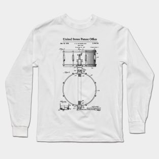 Snare Drum Patent Black Long Sleeve T-Shirt